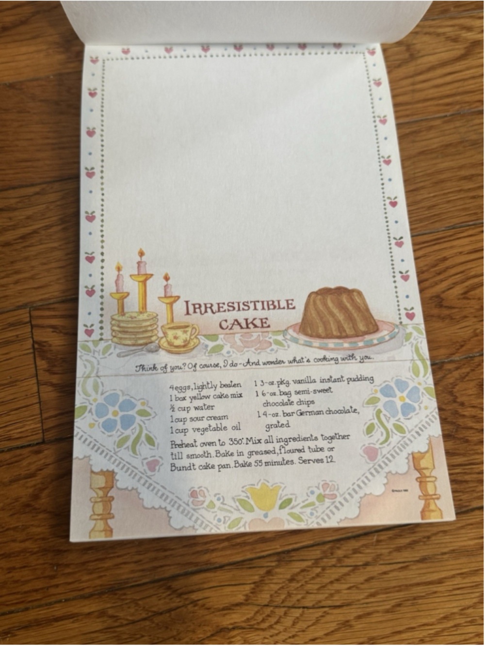 Vtg 1992 C.M. Paula Recipe For Friendship Stationary Writing Pad Notepad NOS NEW - Picture 10 of 10